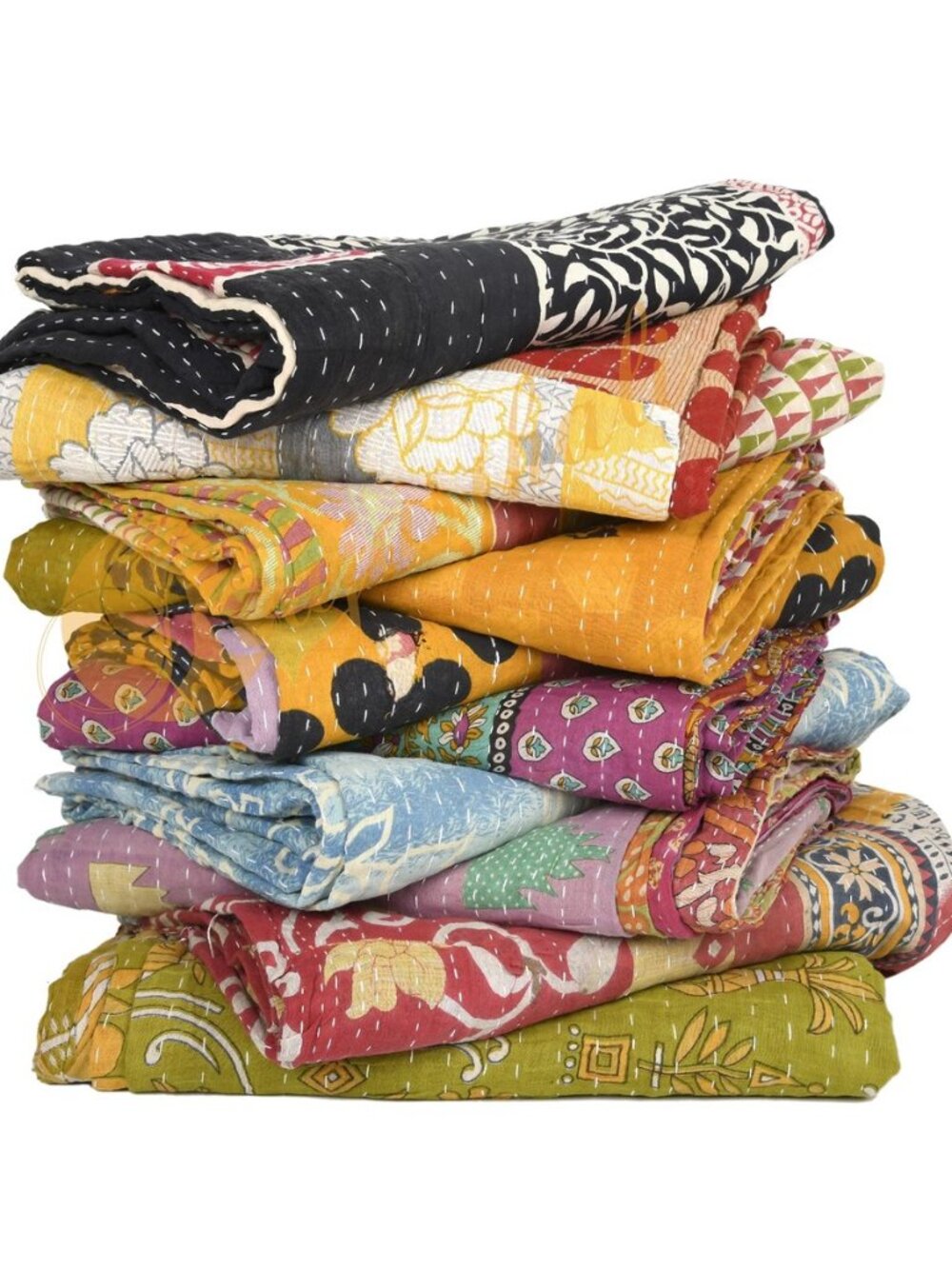 Whole Sale Tribal Kantha Quilts Mix Lot Vintage Cotton Bed Cover Old Assorted